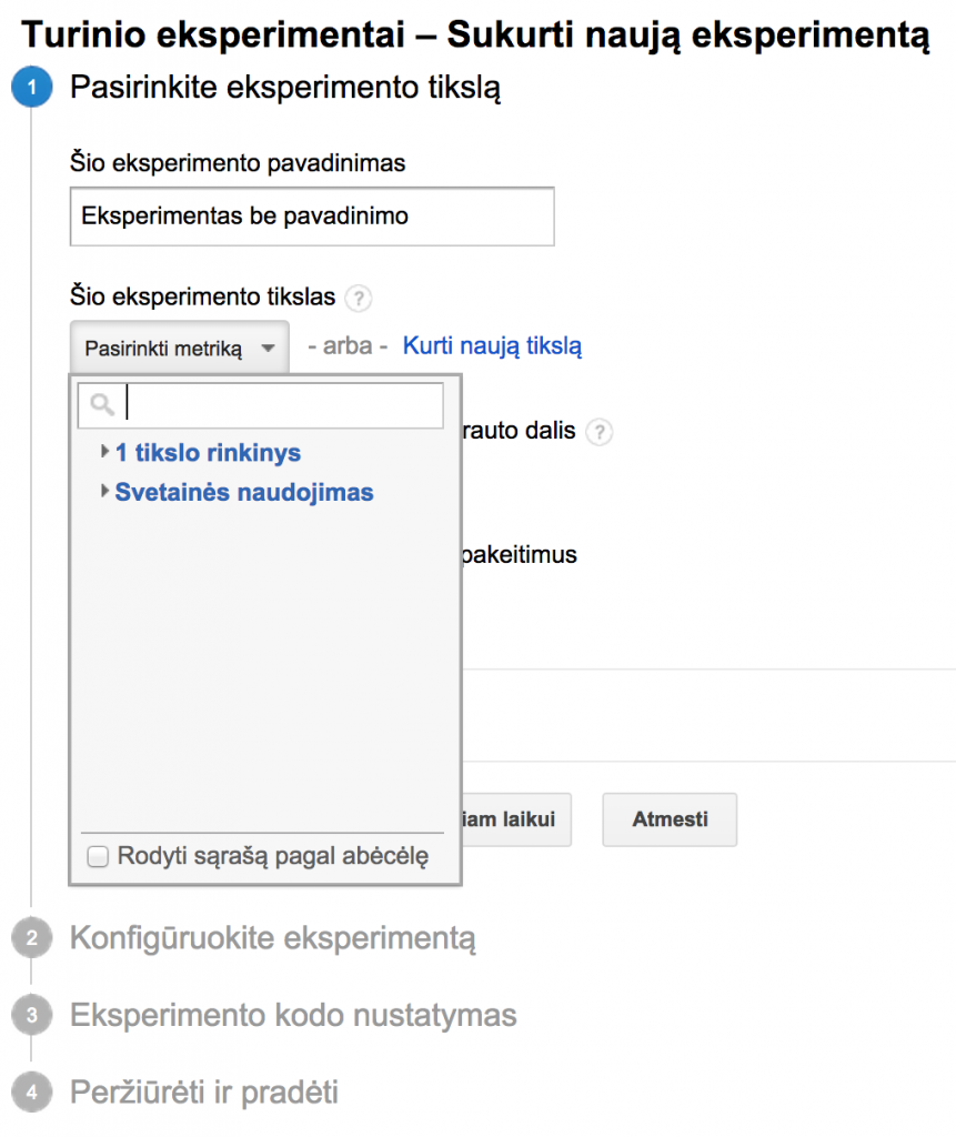 Golcas.lt eksperimento kurimas