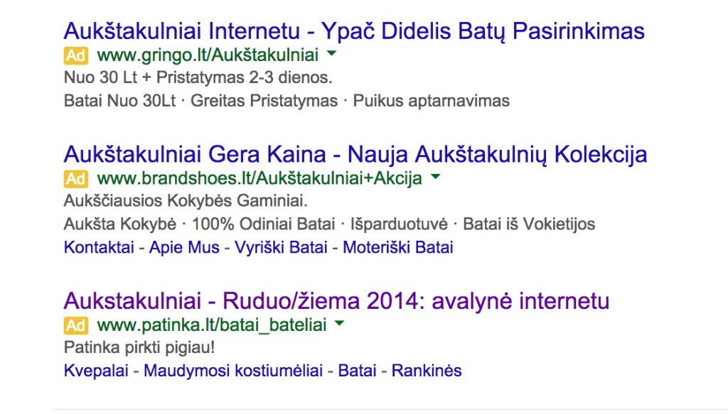 aukstakulniai adwords skelbimas