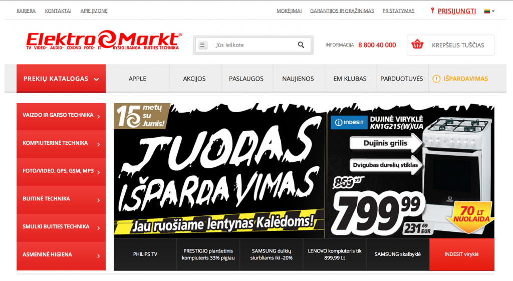 elektromarkt.lt startinis