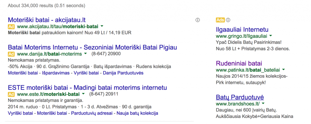 moteriski batai adwords skelbimai