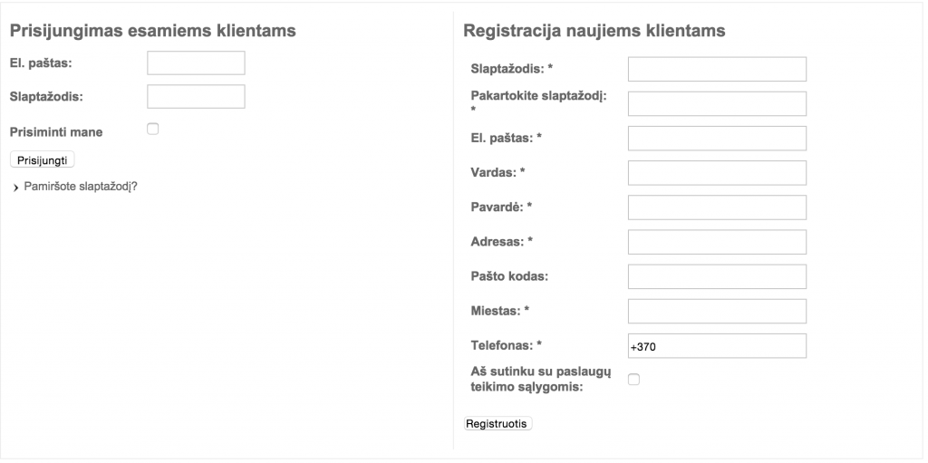 gringo.lt pirkimas su registracija